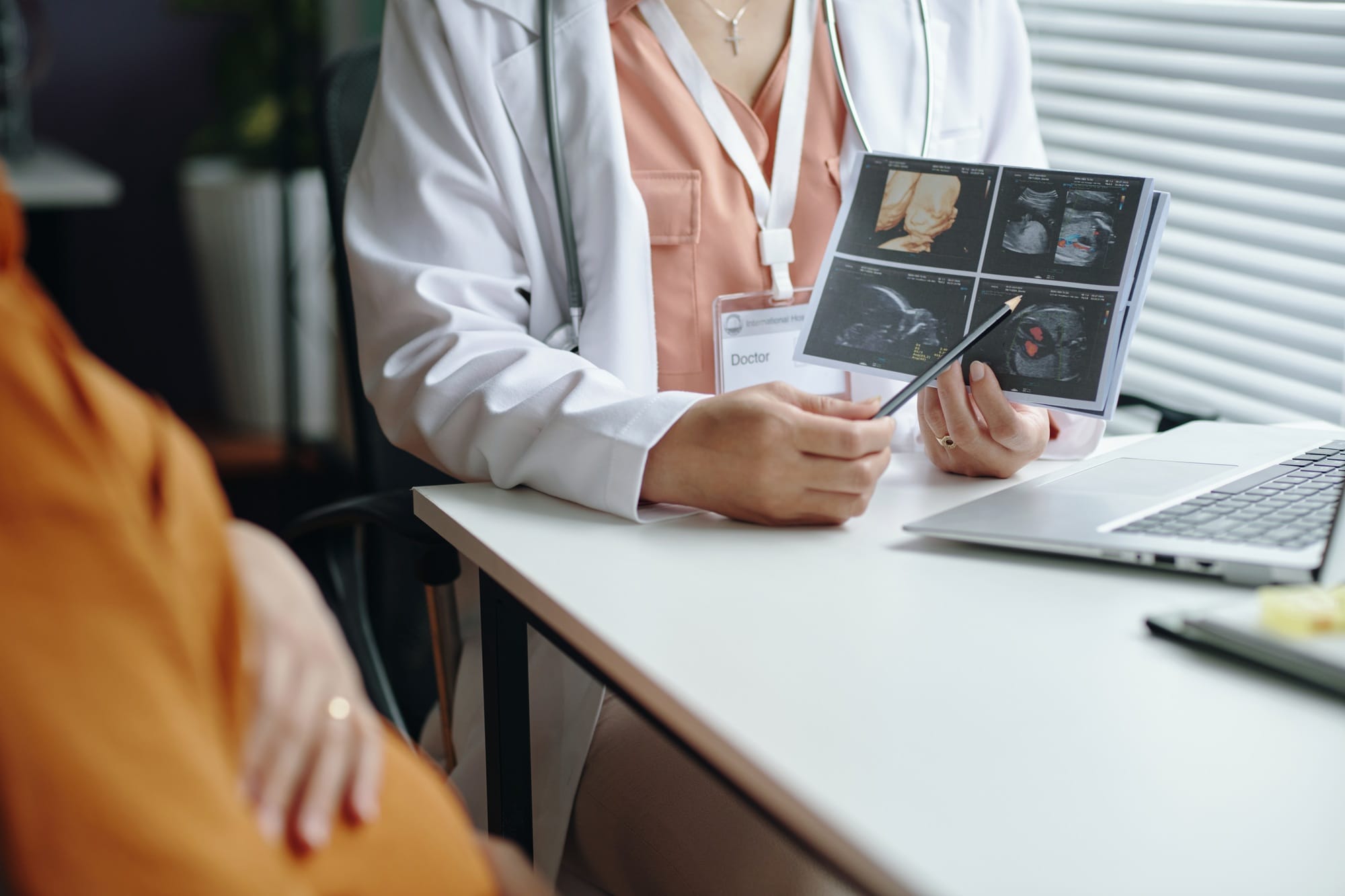 Discussing Pregnancy Ultrasound Images During Checkup