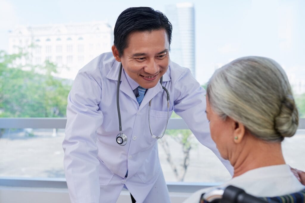 Doctor talking to patient